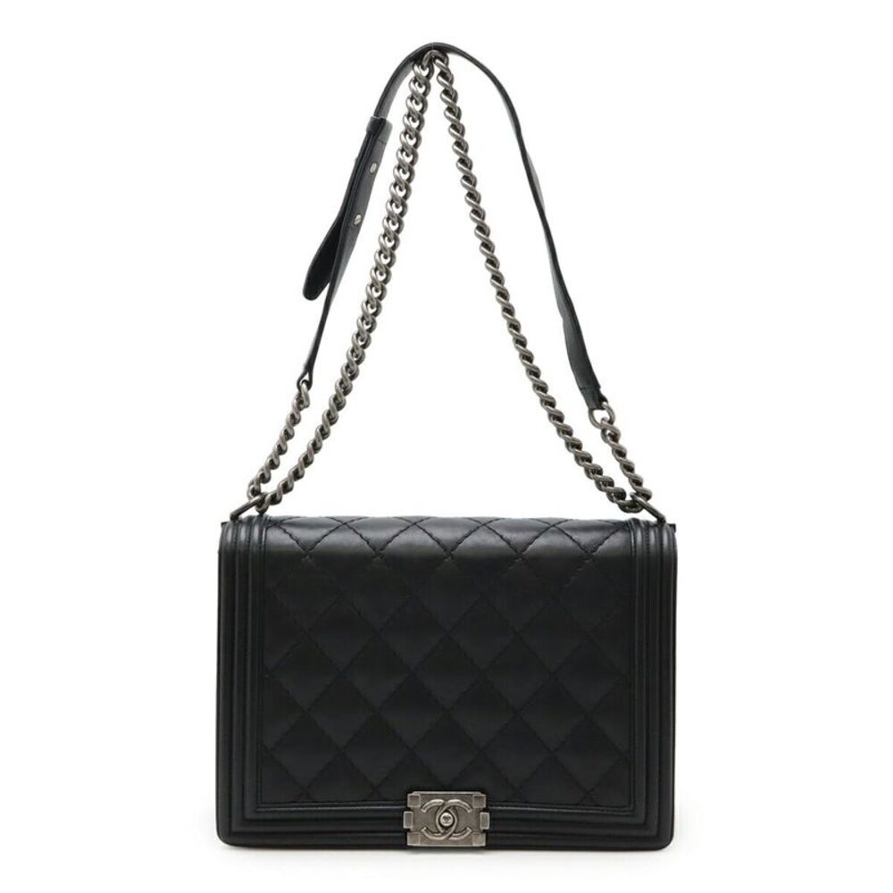 Chanel Boy Large Matelasse Chain Bag Black